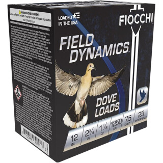 Fiocchi 12 Gauge Shotshell 25 Rounds 2 3/4" #7.5 Lead Shot 1 1/8 oz