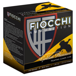 Fiocchi 16 Gauge Shotshell 25 Rounds 2 3/4" #5 Nickel Plated Lead Shot 1 1/8 oz.16GP5