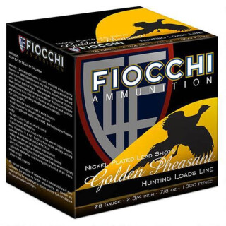 Fiocchi Golden Pheasant 20 Gauge Ammunition 25 Rounds 3" #6 Nickel Plated Lead 1-1/4 oz.