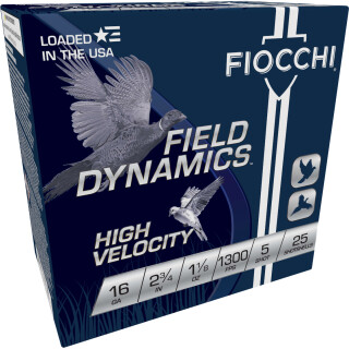 Fiocchi 16 Gauge Shotshell 250 Rounds High Velocity 2 3/4" #5 Lead Shot 1 1/8 oz.
