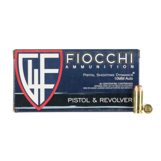 Fiocchi 10mm Auto Ammunition 50 Rounds JHP 180 Grain