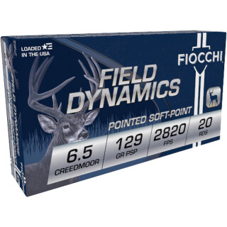 Fiocchi Shooting Dynamics 6.5 Creedmoor Ammunition 20 Rounds Interlock PSP 129 Grain