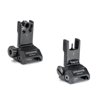 Ultradyne C2 Folding Front And Rear Sight Combo Blade Style Post Black