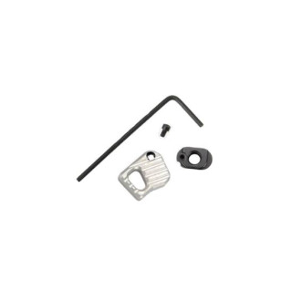 Battle Arms Development Enhanced Modular Magazine Release Medium Anodized CLEAR/SILVER Billet 7075-T6 Aluminum