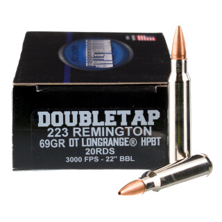 DoubleTap DT Longrange .223 Remington Ammunition 20 Rounds Nosler HPBT 69 Grain