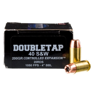 DoubleTap Defense .40 S&W Ammunition 20 Rounds Nosler JHP 200 Grain