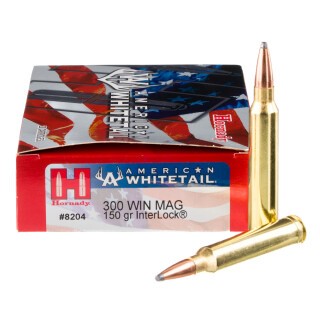 Hornady American Whitetail .300 Win Mag Ammunition 20 Rounds InterLock SP 150 Grain