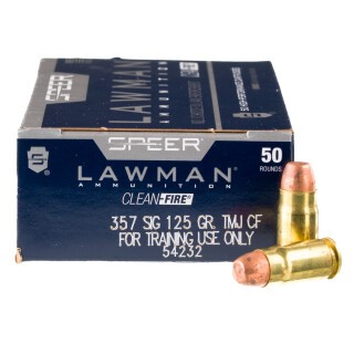 Speer Lawman .357 SIG Ammunition 50 Rounds TMJ 125 Grain
