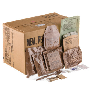 U.S. MIL-SPEC Meals, Ready-to-Eat (MREs) w/Flameless Heaters - Menu B - Case of 12