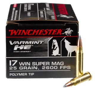 Winchester Varmint HE .17 WSM Ammunition 500 Rounds Polymer Tip 25 Grain