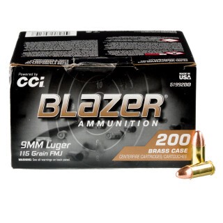 Blazer Brass 9mm Luger Ammunition 1000 Rounds FMJ 115 Grains