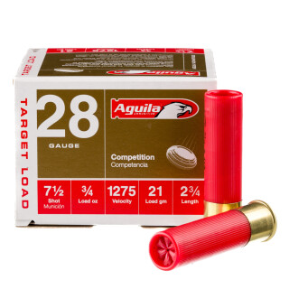 Aguila Birdshot 28 Gauge Shotshells 25 Rounds 2 3/4" 3/4 oz #7.5 Shot 1CHB2873