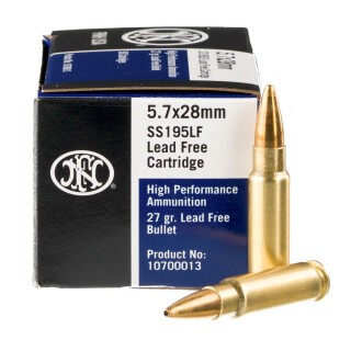 FNH USA SS195LF 5.7x28mm 27 Grain JHP 50 Round Box
