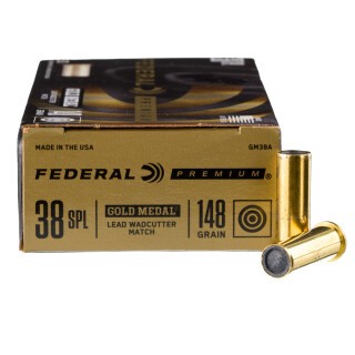 Federal Premium Gold Medal Match .38 Special Ammunition 50 Rounds 148 Grain Lead Wadcutter 710fps