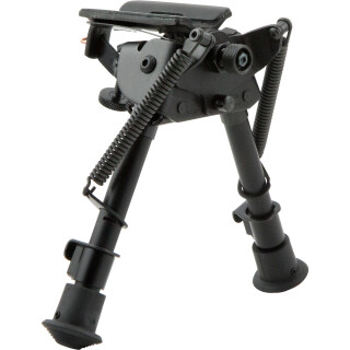 Harris Ultra-light Bench Rest Bipod Swivel/Notched Legs Sling Swivel Stud Mount 6" to 9" Telescoping/Folding Legs Aluminum Matte Black S-BRM