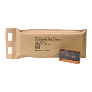 PMC Bronze 9mm Luger Ammunition 900 Round Battle Pack FMJ 115 Grain