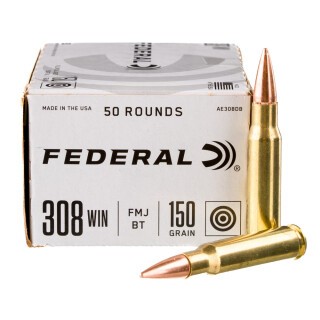 Federal American Eagle .308 Winchester Ammunition 50 Rounds FMJBT 150 Grains