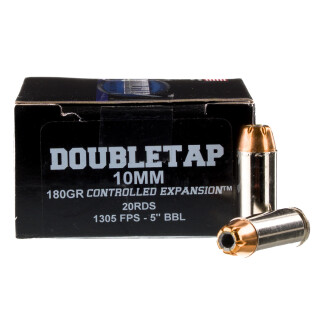DoubleTap 10mm Auto Ammunition 20 Rounds JHP 180 Grain