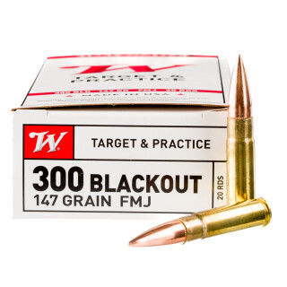 Winchester USA .300 AAC Blackout Ammunition 20 Rounds FMJ 147 Grain