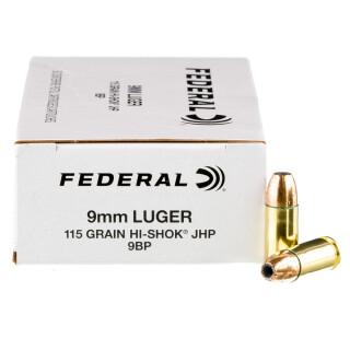 Federal Classic 9mm Luger Ammunition 50 Rounds JHP 115 Grain