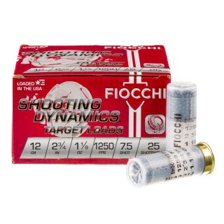 Fiocchi Shooting Dynamics 12 Gauge Ammunition 250 Rounds 2-3/4" #7.5 Lead 1-1/8oz