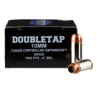 DoubleTap 10mm Auto Ammunition 20 Rounds Controlled Expansion HP 135 Grain