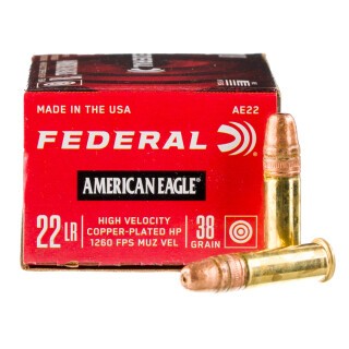400 Round Brick .22 Long Rifle Federal Hollow Point 38 Grain 1260 fps Copper Plated AE22