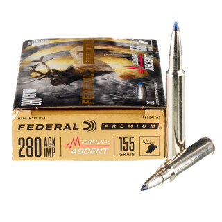 Federal Premium .280 Ackley Improved Ammunition 20 Rounds Terminal Ascent 155 Grain