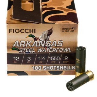 Fiocchi Arkansas Steel 12 Gauge Shotshell 100 Rounds 3" #2 Steel Shot 1-1/5 Ounce