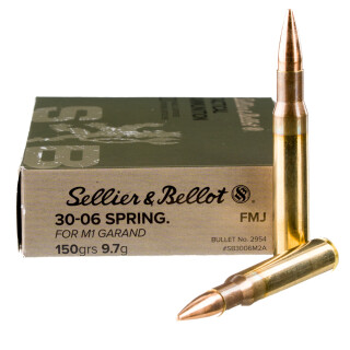 Sellier & Bellot .30-06 Springfield M1 Garand Ammunition 20 Rounds FMJ 150 Grains