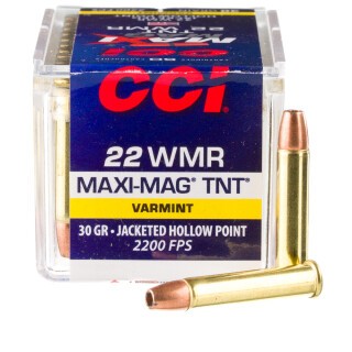 CCI Maxi-Mag TNT .22 WMR Ammunition 50 Rounds JHP 30 Grain