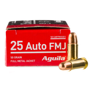 Aguila .25 ACP Ammunition 50 Rounds FMJ 50 Grain