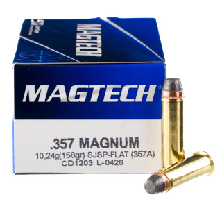 Magtech .357 Magnum Ammunition 50 Rounds SJSP 158 Grain
