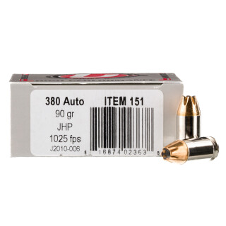 Underwood Ammo .380 ACP Ammunition 20 Rounds JHP 90 Grain