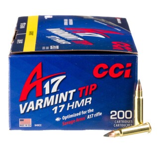 CCI A17 .17 HMR Ammunition 200 Rounds Varmint Tip 17 Grain