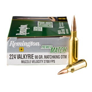 Remington Premier Match .224 Valkyrie Ammunition 20 Rounds OTM MatchKing 90 Grains