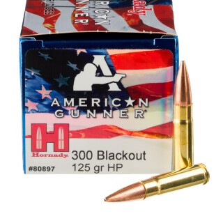 Hornady American Gunner .300 AAC Blackout Ammunition 50 Rounds BTHP 125 Grain