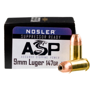 Nosler Match 9mm Luger Ammunition 20 Rounds Custom Competition JHP 147 Grain