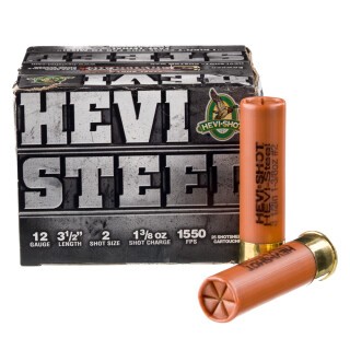 Hevi-Steel 12 Gauge Shotshell 25 Rounds 3-1/2" #2 Steel Shot 1-3/8 Ounce