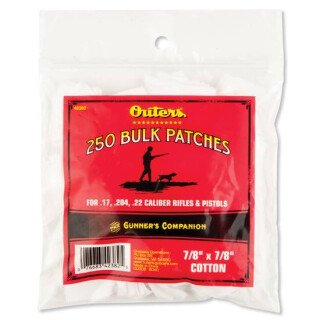 Outers .17-.22 Caliber Cotton Cleaning Patches 250 Count 42382
