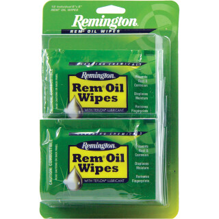 Remington Rem-Oil Cloth Wipes 6"x8" 12 Clam Pack 18411