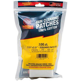Shooters Choice Square Cleaning Patches 2.5" 100 Pack White Cotton