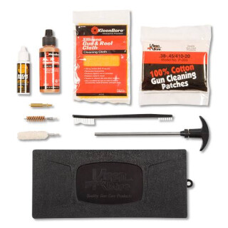 KleenBore Police Pistol Cleaning Kit .40/.41/10mm includes Patches, Solvents and tools 