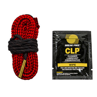 KleenBore .22/.224 Caliber Rifle Kwick Kleen One Pull Through Rope Cleaner With BreakFree CLP Wipe