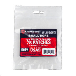KleenBore Super Shooter Cotton Flannel Patches Small Bore 7/8" 100 Pack