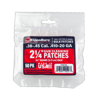 KleenBore Super Shooter Cotton Flannel Patches .38-.45 Caliber 2 1/4" 50 Pack