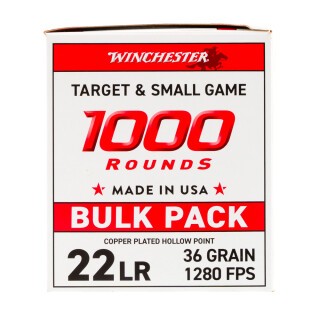 Winchester USA .22 LR Ammunition 1000 Rounds CPHP 36 Grains