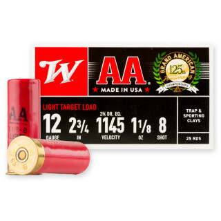 Winchester AA Grand American 125th Anniv 12 Gauge Ammunition 250 Rounds 2-3/4" #8 Lead