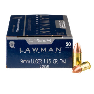 Speer Lawman 9mm Luger Ammunition 1000 Rounds TMJ 115 Grain