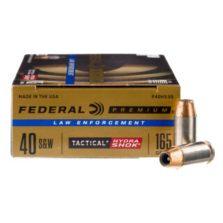 Federal Law Enforcement .40 S&W Ammunition 1000 Rounds Hydra-Shok 165 Grain